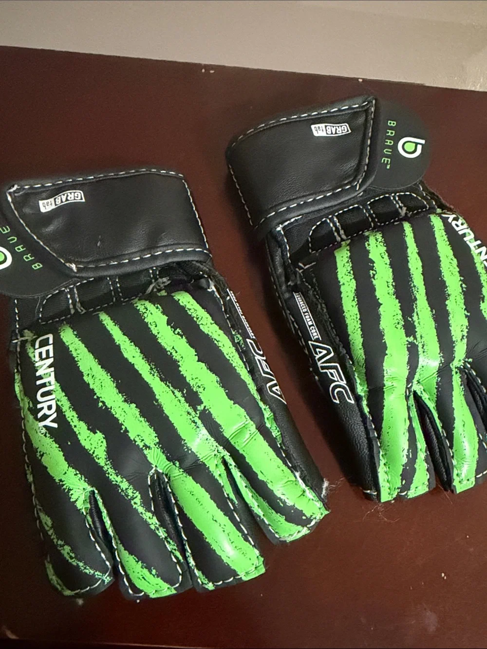 Century MMA Grappling Gloves in Black and Neon Green